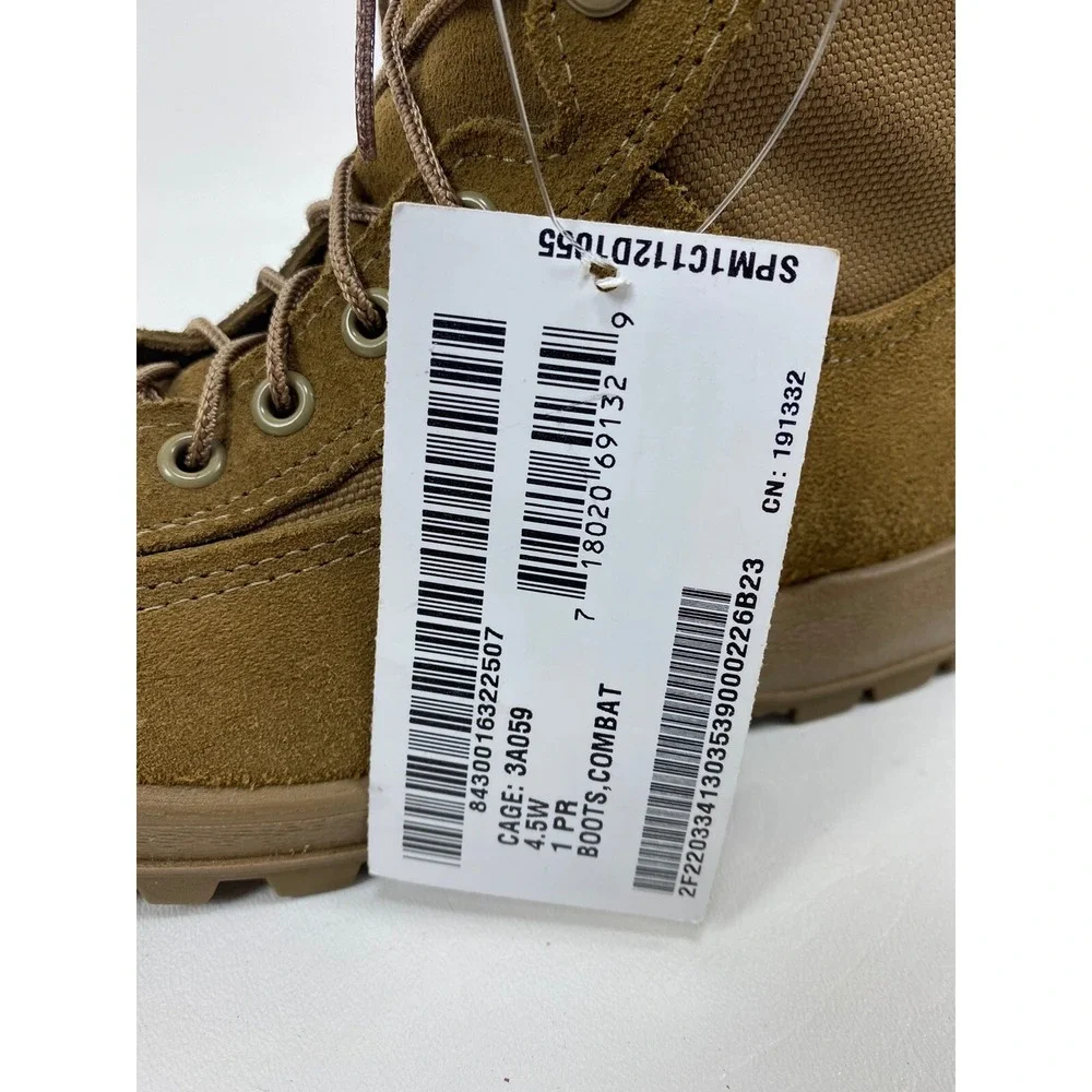 MCRAE Army Combat Boots Hot Weather Tan Cage 3A059 Size 4.5 W Gore-Tex Vibram